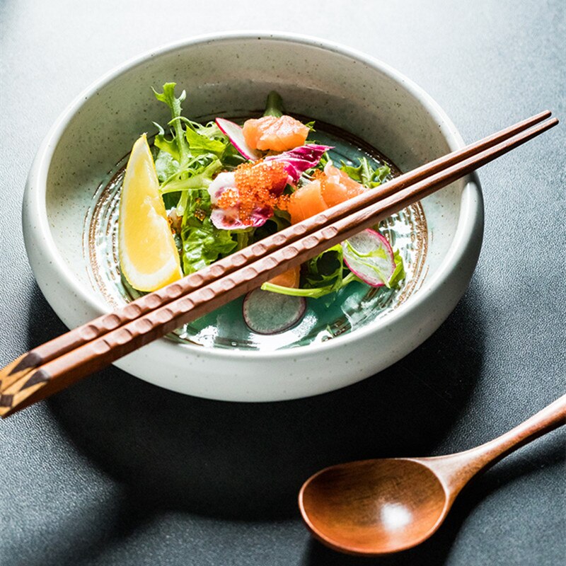 Plato de cerámica para ensalada, platos para comida, platos para servir aperitivos, platillos, vajilla de estilo japonés, encurtidos, salsas, vinagre, plato pequeño