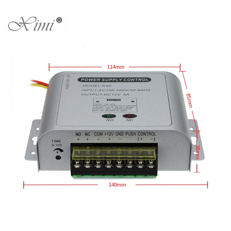 Access Control Power Supply Transformer Door Supplier Adapter Covertor System Machine DC 12V 5A AC 100~260V