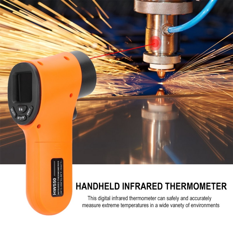HW550 Handheld Infrared Thermometer Non-contact Temperature- -50~550°C LCD Kitchen Digital Termometer Sensor