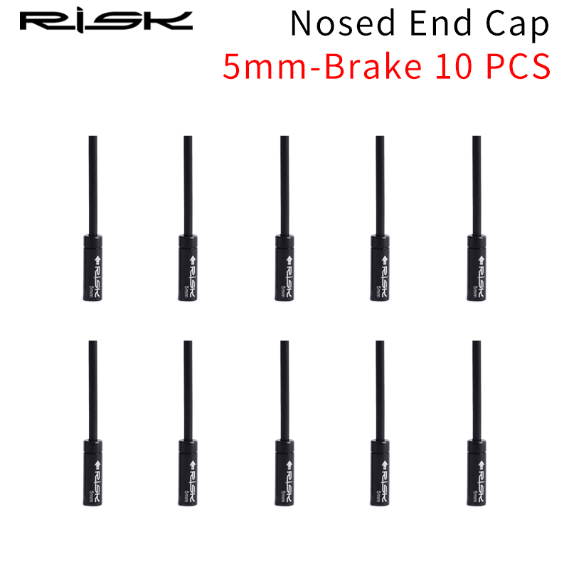 Risico 10 Stks/partij Universele 4Mm/5Mm Mtb Racefiets Fiets Brake Shift Kabel Nosed End Cap Lijn/Draad Buis Stofdicht Mouw Aluminium: 5mm-Brake 10 PCS