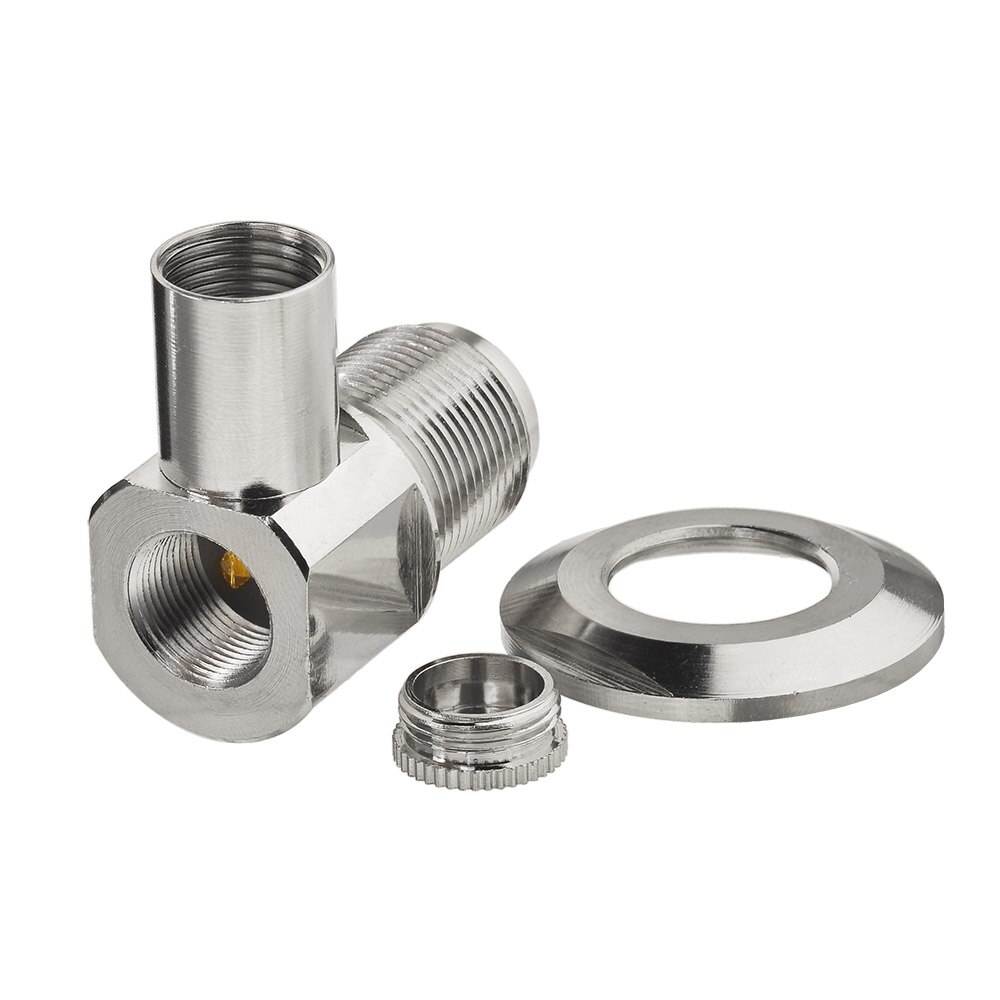 Eightwood UHF Jack Female RF Coaxial Connector Adapter Right Angle Crimp LMR-400 Cable For Ham Radio CB Radio Antenna Aerial