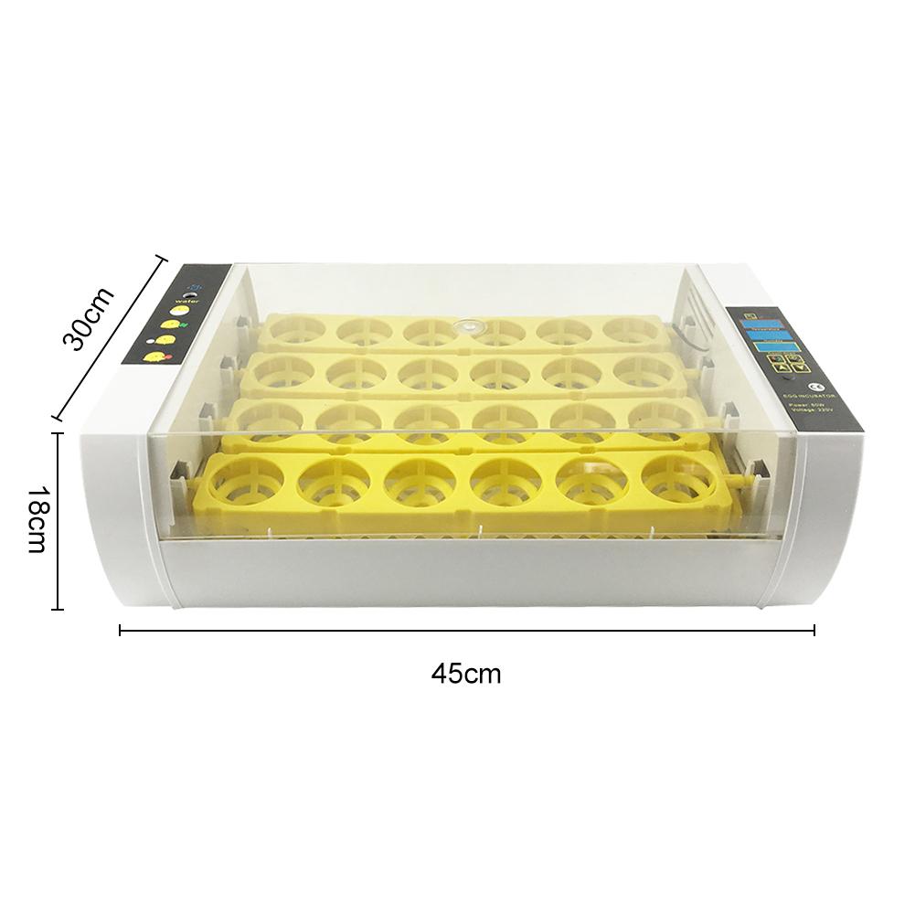 24PCS Egg Incubator Small Fully-automatic Incubators Automatically Control Temperature And Turn Over Eggs