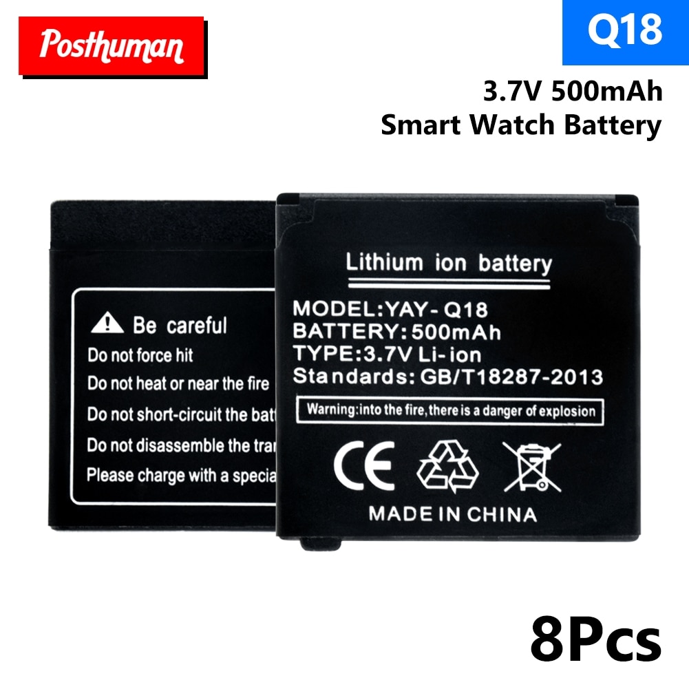 Postiman para reloj inteligente Q18, batería de litio recargable de 500mAh y 3,7 V, batería de polímero de litio de repuesto