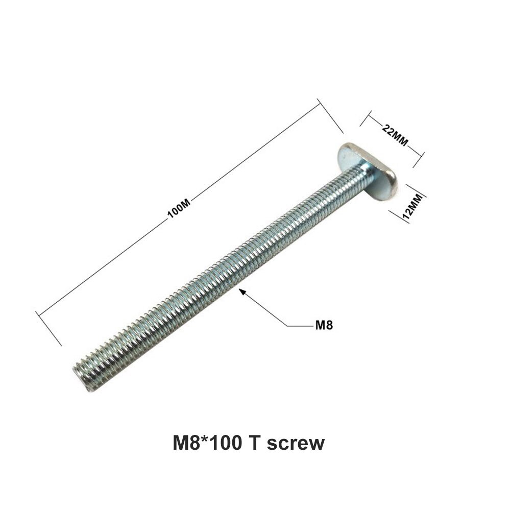 M6 M8 Nut Threaded Rod T-shaped Slide Track Jig Fixture Saw Table Chute for Router Table Bandsaws Woodworking DIY Tool Accessory: M8-100 T-screw