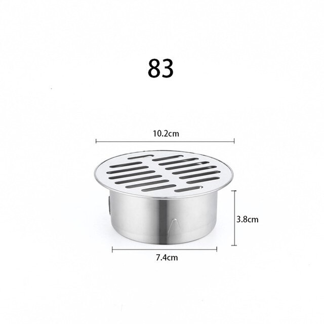 Floor Drain Cover Anti-Blocking Floor Drain Outdoor Plane Insertion Floor Drain 304 Stainless Steel Durable Balcony Roof Round: 83mm