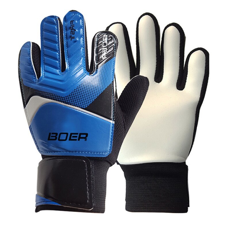 1 paar Verdicken Nicht-Unterhose Gummi FußBall Torwart Handschuhe Torwart FußBall Finger Knochen Schutz Schutz Handschuhe Begginers Getriebe: Blau / M