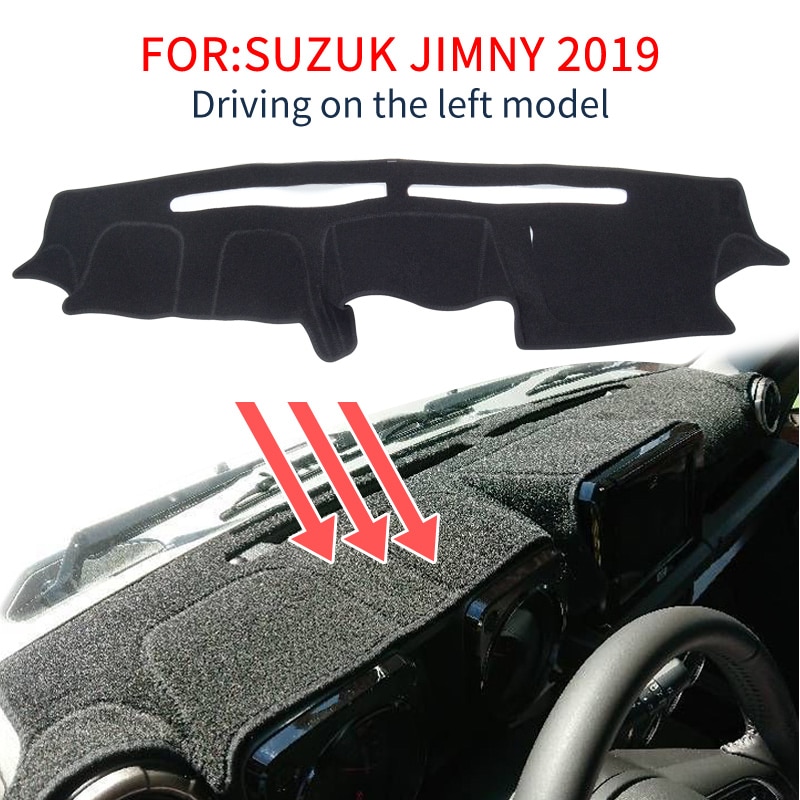 Smabee Dash Mat Dashmat Voor Suzuki Jimny Anti-Slip Mat Dashboard Cover Pad Zonnescherm Dashmat Tapijt Accessoires zwart