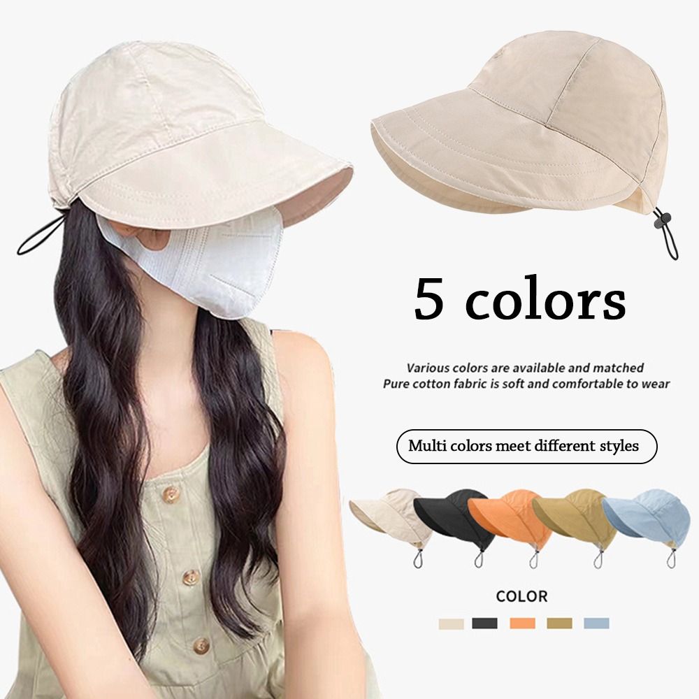 Foldable Wide Brim Sun Hat Drawstring Adjustable Caps for Men Women Beach Hats Summer Quick-drying Visors Fisherman Cap