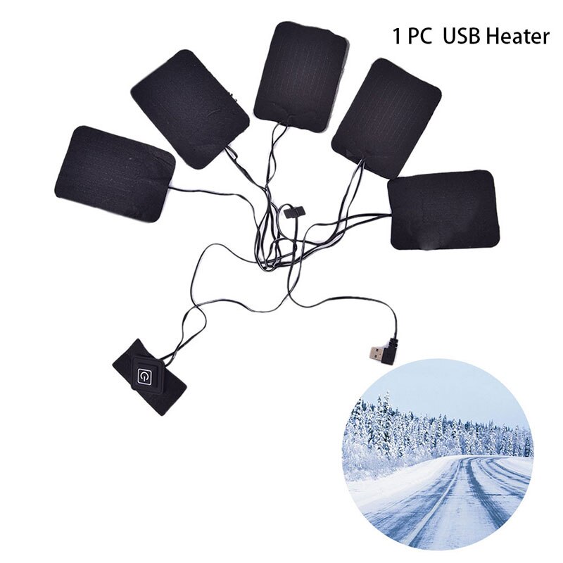 1 PC USB Aufgeladen Kleidung Heizung Pad 5V Elektrische Heizung Blatt Einstellbare Temperatur Heizung Wärmer Pad Für Weste Jacke