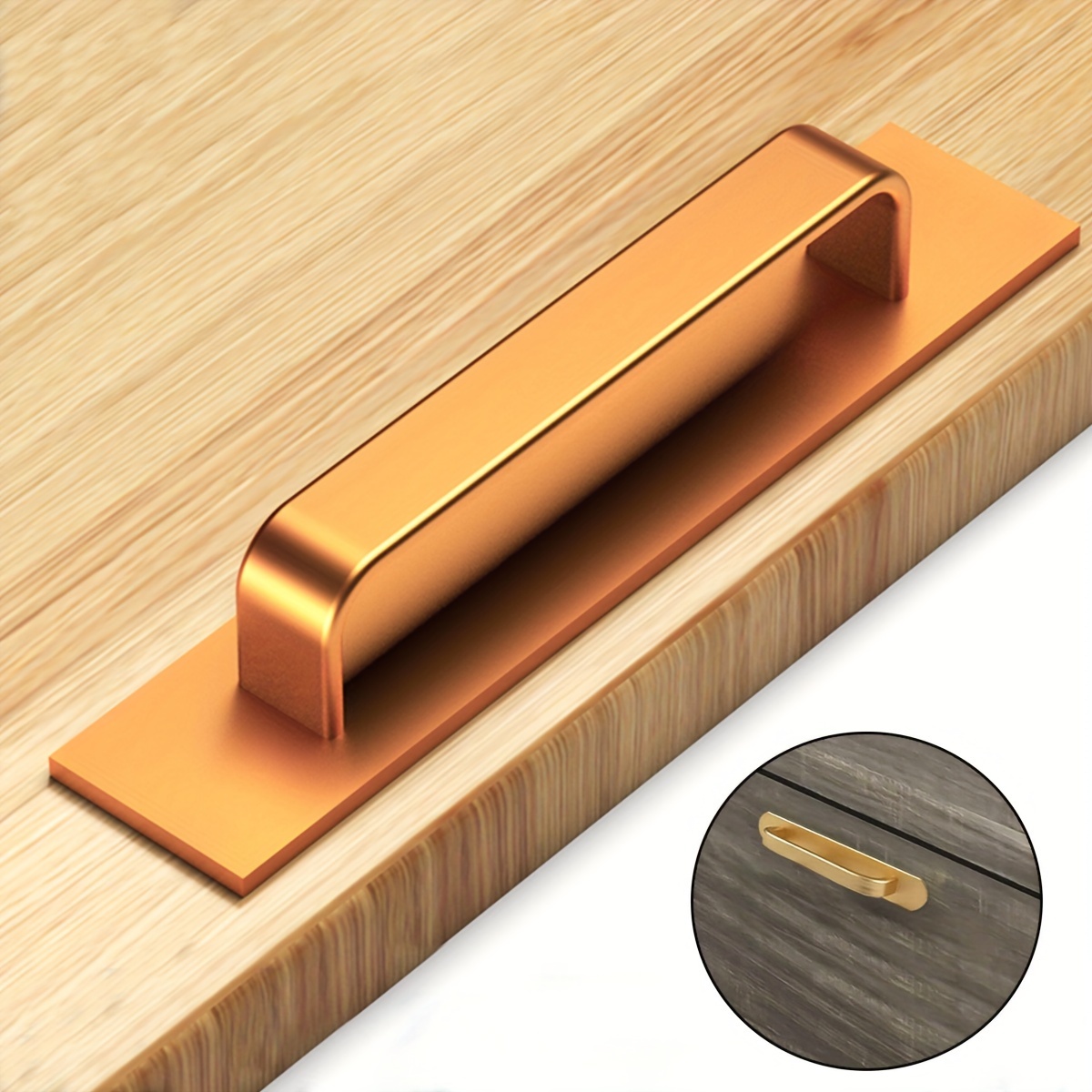Selbstklebende Schrankgriffe Plus – Edelstahl, ohne Bohren, einfache Installation, Griffe für Schranktür, Fenster, Schublade und Kühlschrank: Orange