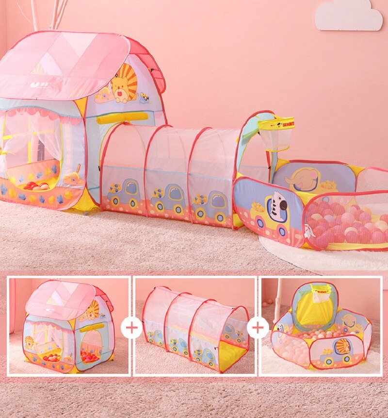 Kids tent Foldable cartoon game house Girl princess treasure hunt house tent ocean ball Play Game Teepe for children
