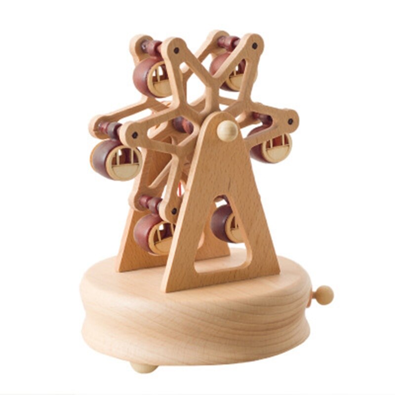 Romantic Carousel Wooden Music Box Rotating Handcraft Collection Home Decorations Christmas Valentine's Birthday Toys J60C: windmill