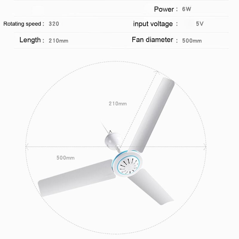 Premium Universal Household 5V Ceiling Fan Air Cooler Hanging USB Powered Tent Fans for Home Bed Camping Outdoor Office