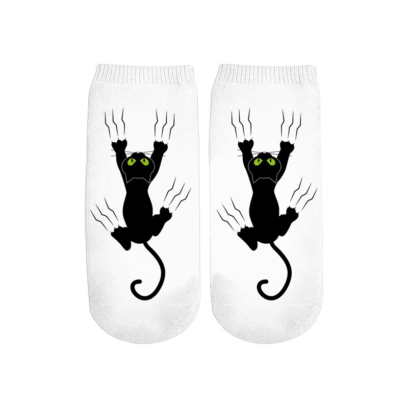 Plstar cosmos zomer kawaii 3d pussy cat katoenen sokken kleurrijke kunst dier warme cartoon korte enkelsokken mooi  -2: 5