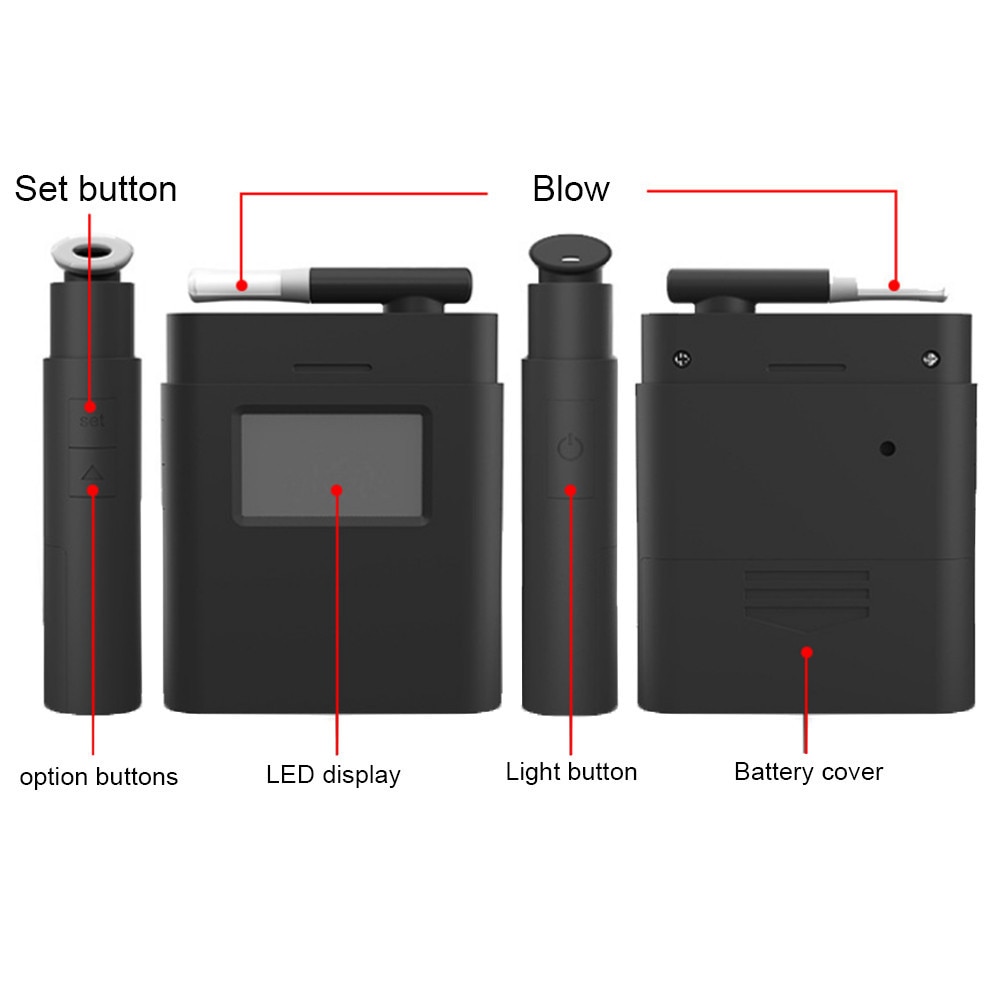 Alcohol Tester Digital Alcohol Tester Breath Analyzer Breathalyzer Test LCD Detector