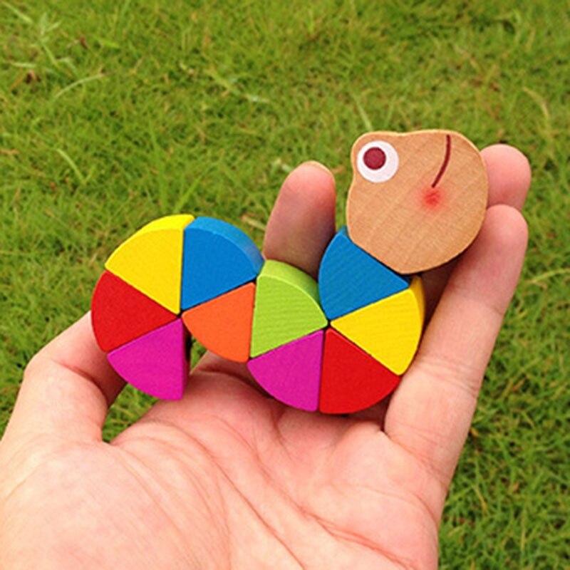 2 stück intelligenz förderndes, farbenfrohes holzspielzeug für babys: verwandlungsraupe, warmes, buntes, frühkindliches lernspielzeug zum selbermachen