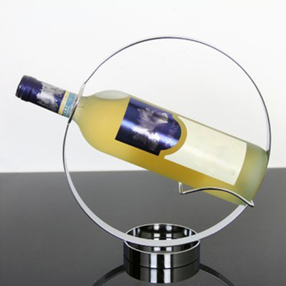 Moderne rustfrit stål hule cirkel vin stativ hængende vin glas flaske holder rack beslag restaurant bar hjem tilbehør