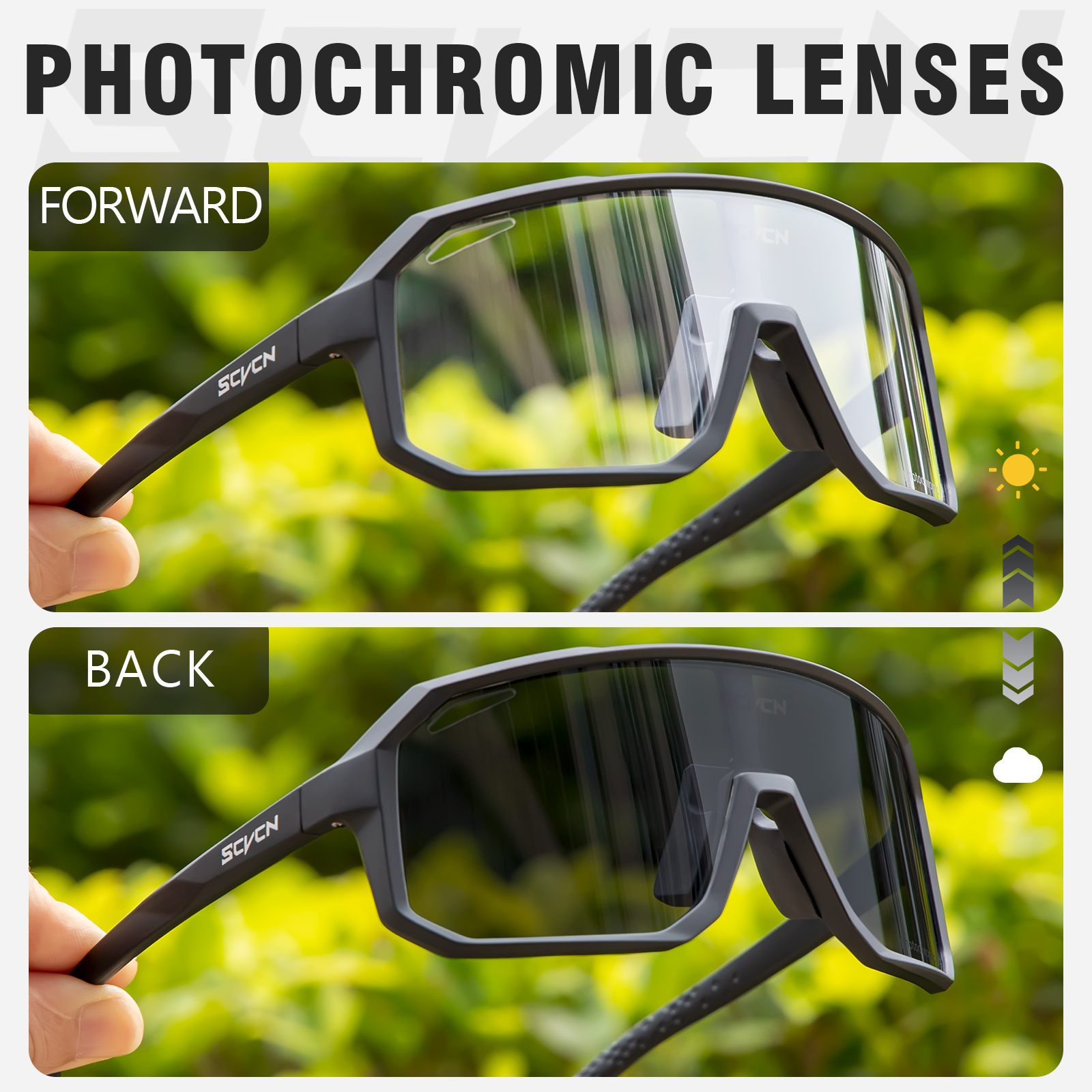 SCVCN gafas de sol fotocromáticas para ciclismo para hombre, gafas deportivas para ciclismo de montaña, gafas UV400 para mujer, gafas para conducir en bicicleta