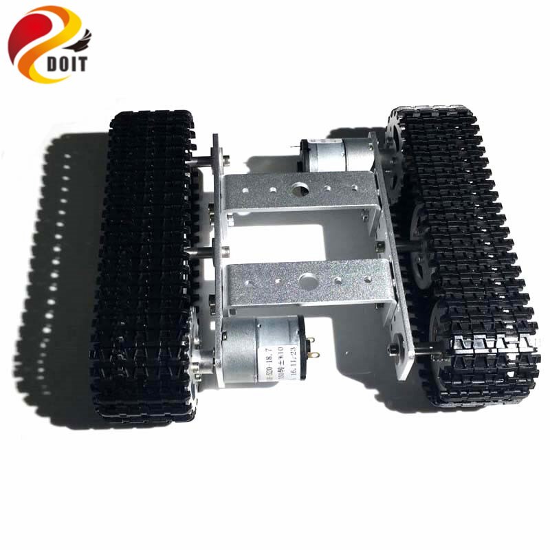 Mini TP100 Aluminium Legierung Panzer Roboter Chassis Raupe Plattform Mit 12 v 350 rpm Motor- DIY Arduino Unmontiert Bausatz: Silber- 12V 350rpm