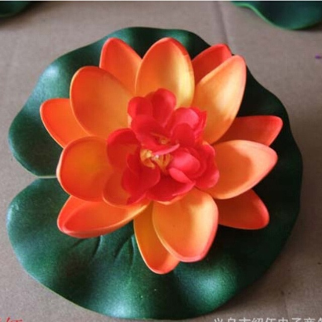 1pcs Artificial Lotus lotus leaf Water Lily Floating Flower Pond Tank Plant Ornament 10cm Home Garden Pond Decoration @1: C 1pcs