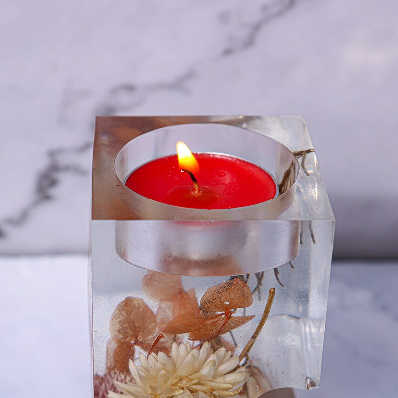 Cuboid Love Heart Candle Holder Silicone Mold Candlestick Epoxy Resin Mould Home Decoration Jewelry Making Tools DIY Crafts