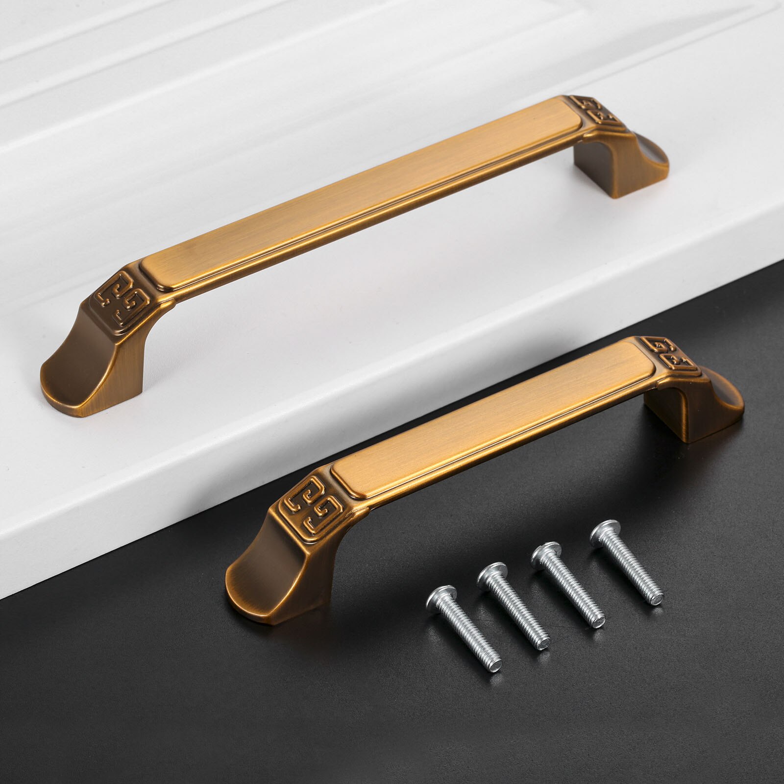 1Pc Koffie Handvat Bruin Knop W/Schroef Eenvoudige Stijl Pull 125/155Mm Lengte Klassieke Europese Decor meubels Kast Lade Keuken