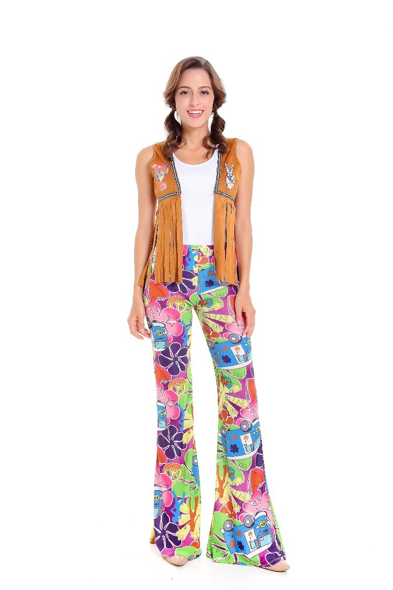 Disfraz Vintage Hippie de los años 50 para Halloween, ropa para Club nocturno, Bar, , escenario, cantantes de Hip Hop, ropa de actuación