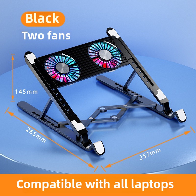 Laptop Cooler Base Stand Foldable Laptop Cooling Pad Portable Adjustable Notebook Stand for 13-17.3 Inch with 4 Fans