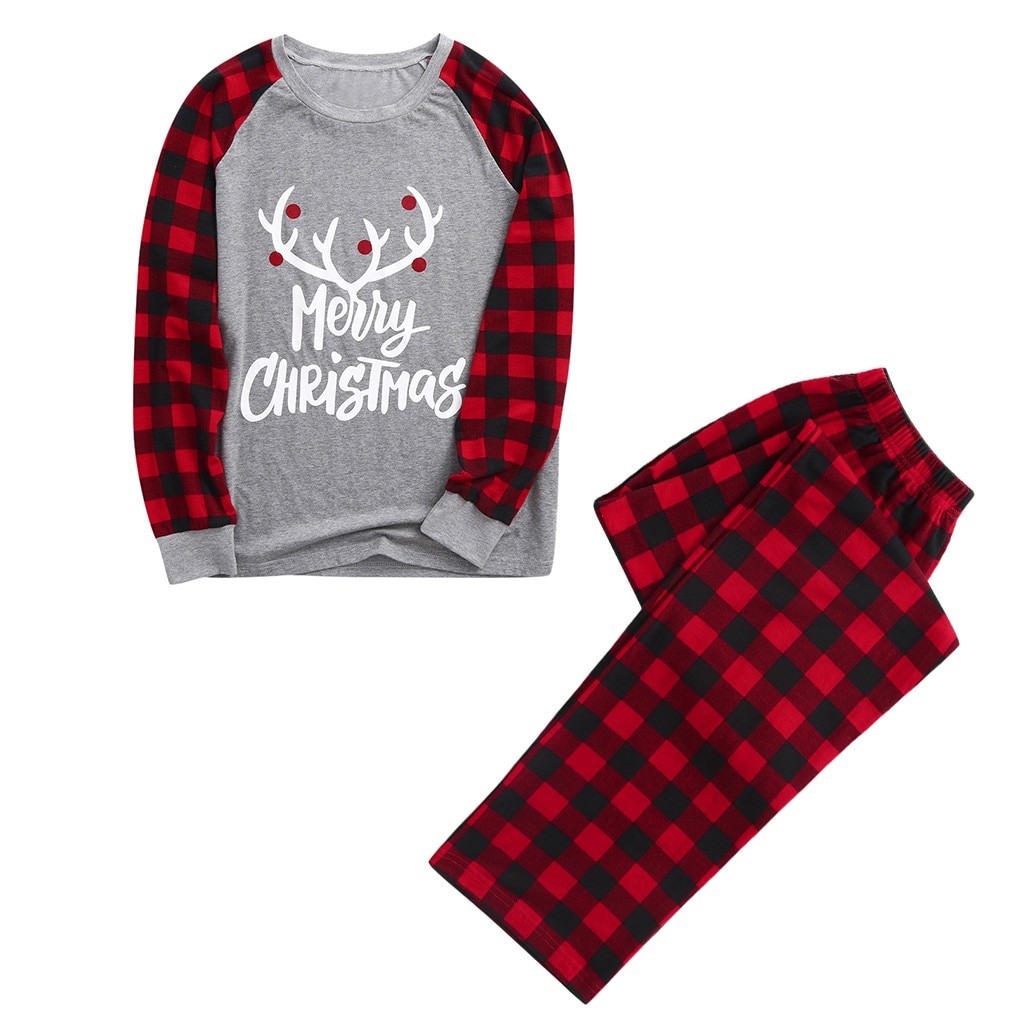 pyjama homme Men Christmas Pijamas Xmas Family Clothes Pajamas For Men Home Suit Winter Sleepwear Tops + Pants Christmas Pajamas