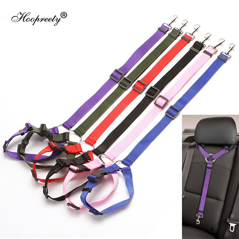 Universele Praktische Veiligheidsgordels Voor Honden Katten Ajustable Sterke Nylon Touw Leash Voor Autostoel Hoofdsteun Huisdier Outdoor Supply