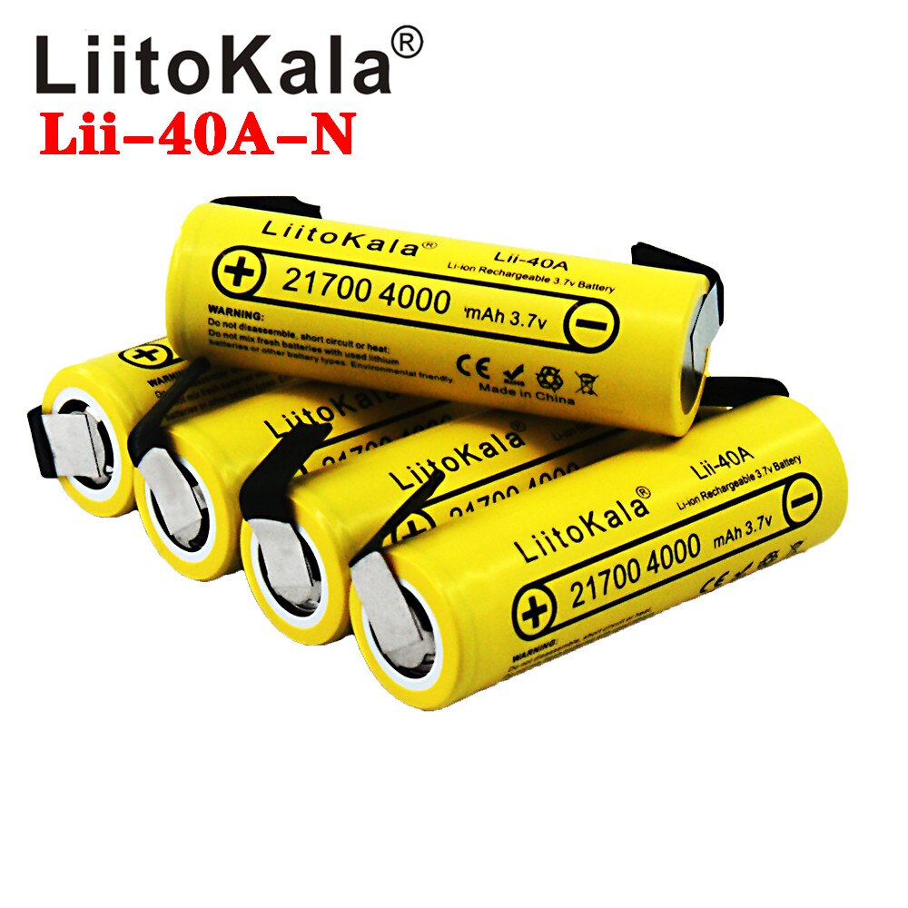 Liitokala Lii-40A Imr 21700 4000 Mah 40A Hoge Capaciteit Beschermd Platte Top Oplaadbare Li-Ion Batterij + Diy Nicke