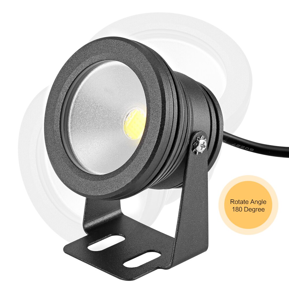 Luz LED subacuática impermeable IP65 para fuentes de piscina, estanque, jardín, acuario, 900 ~ 1000LM, Dirección de 180 grados