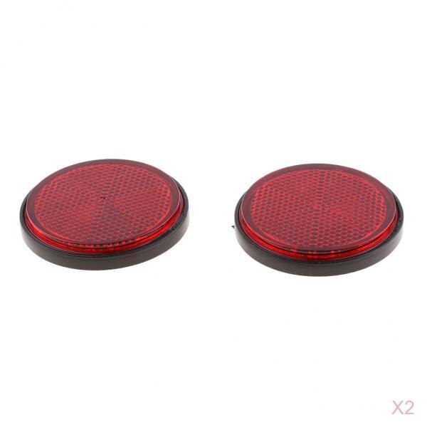 Réflecteur rond réfléchissant plastique pour moto | 4 pièces, vtt Scooter Dirt Bike Go Kart, Quad Bike 4 roues rouges