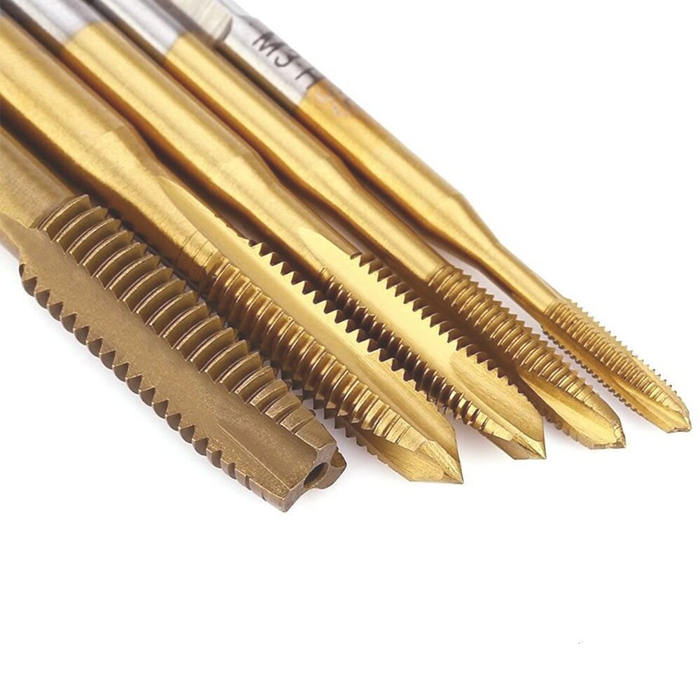 5pcs/Set Hand Tap Drill Bits HSS Thread Screw Tap Kit Forward Chip Ejection Thread Tapping Tools Suitable For M3 M4 M5 M6 M8