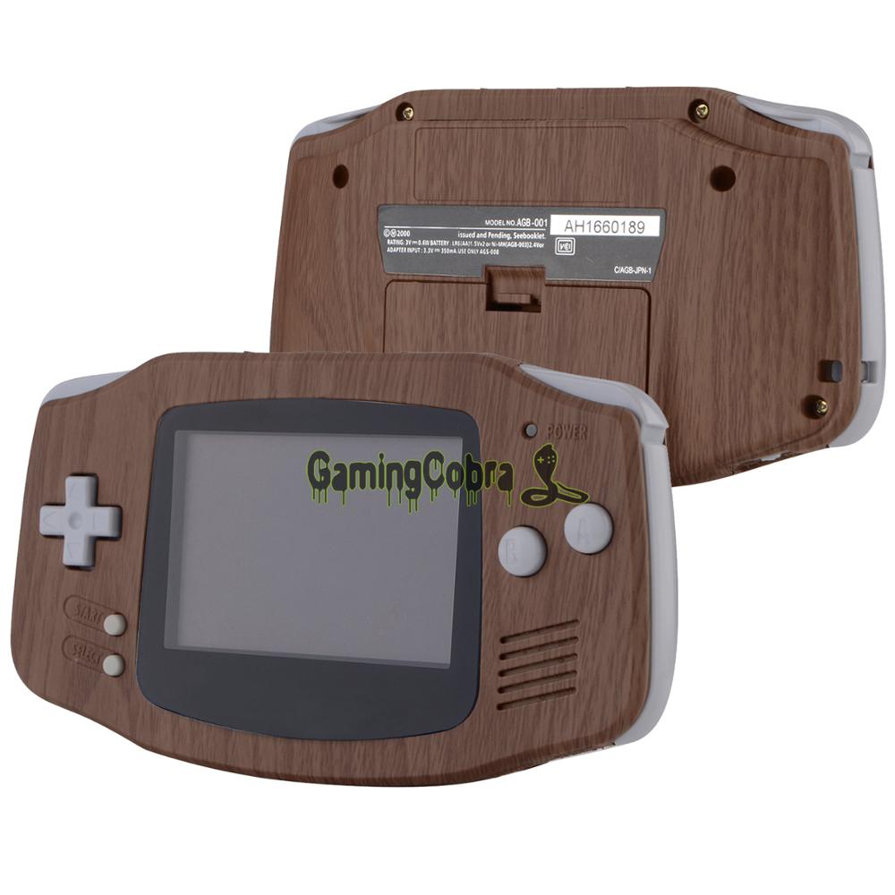 Grain de bois à motifs doux au toucher remplacement coque complète avec boutons tournevis pour Gameboy Advance - GBAS201