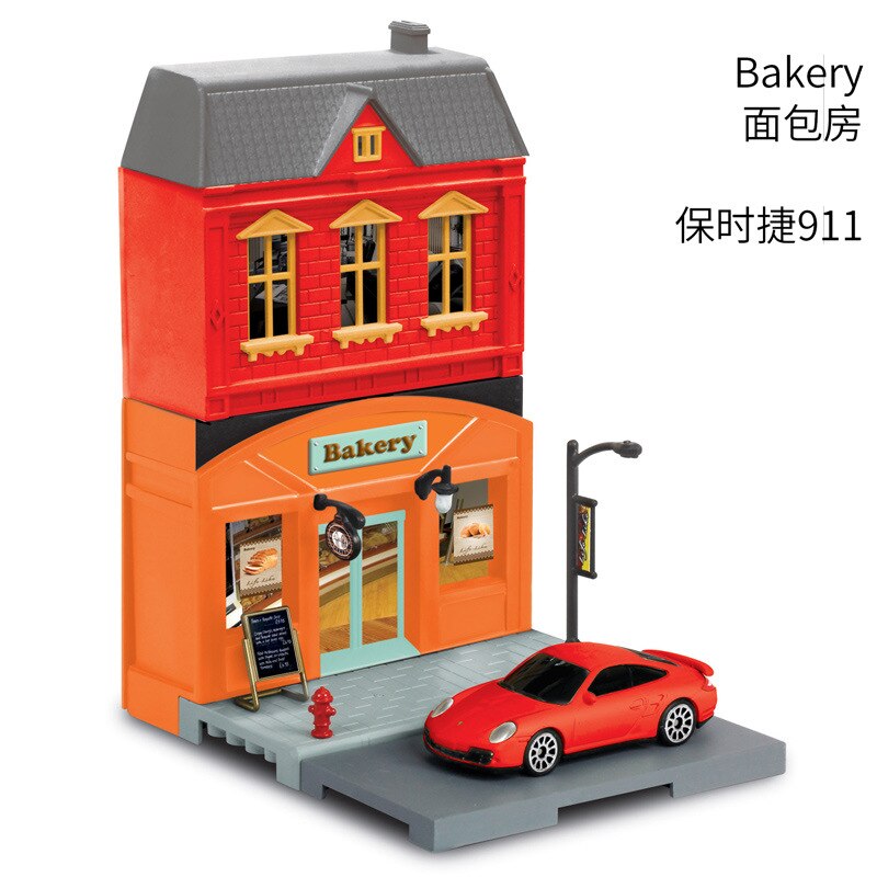 Yufeng City Europe Cabin Handmade DIY Assembled City Scene Architecture House Alloy Car Model Toy: 614012