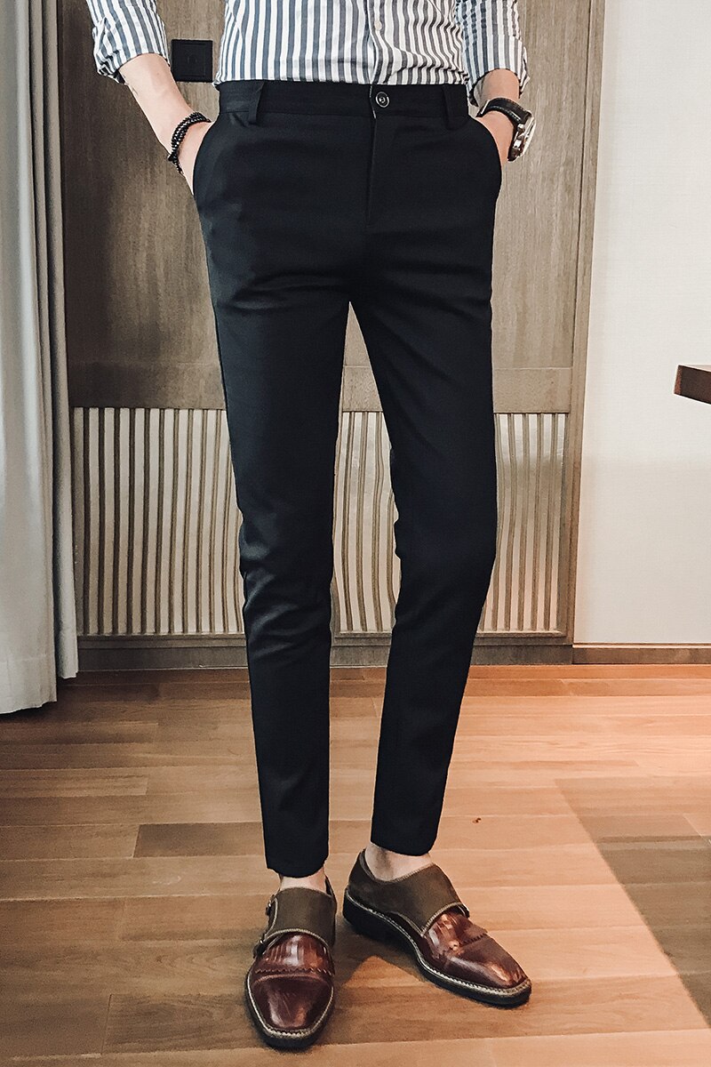 Britse lente heren casual stylist all-match skinny broeken slanke slanke broeken
