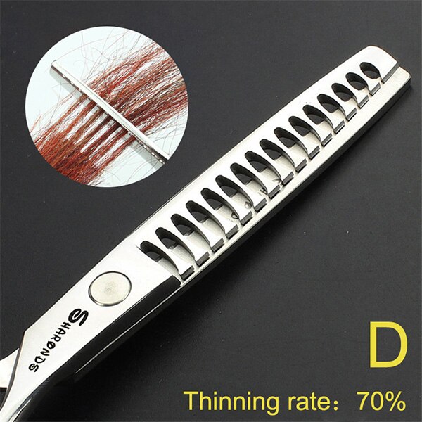 6 inch hairdressing scissors Barber Shop haircuts precision scissors barber accessories hairdressing supplies Chunker scissors: Thinning 70