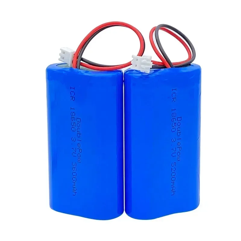 18650 3.7V 3600mAh/5200mAh Batteria al litio ricaricabile tenere sotto controllo per altoparlanti Megafono Luci a portato Scheda di protezione + Spina XH2.54