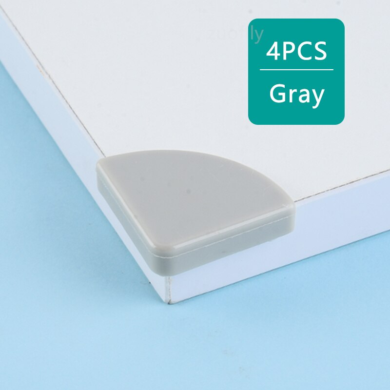4 stk babysikker hjørnebeskytter blød silikone bord skrivebord hjørnebeskytter børn sikkerhed pvc kantbeskytter til baby børn beskyttelse: Grå