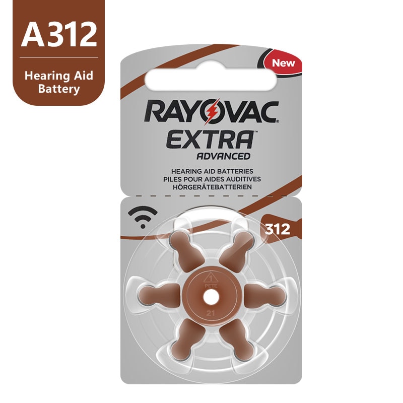 60 stk rayovac ekstra zink luft høreapparat batterier  a312 312a za312 312 pr41 høreapparat batteri  a312 til høreapparat