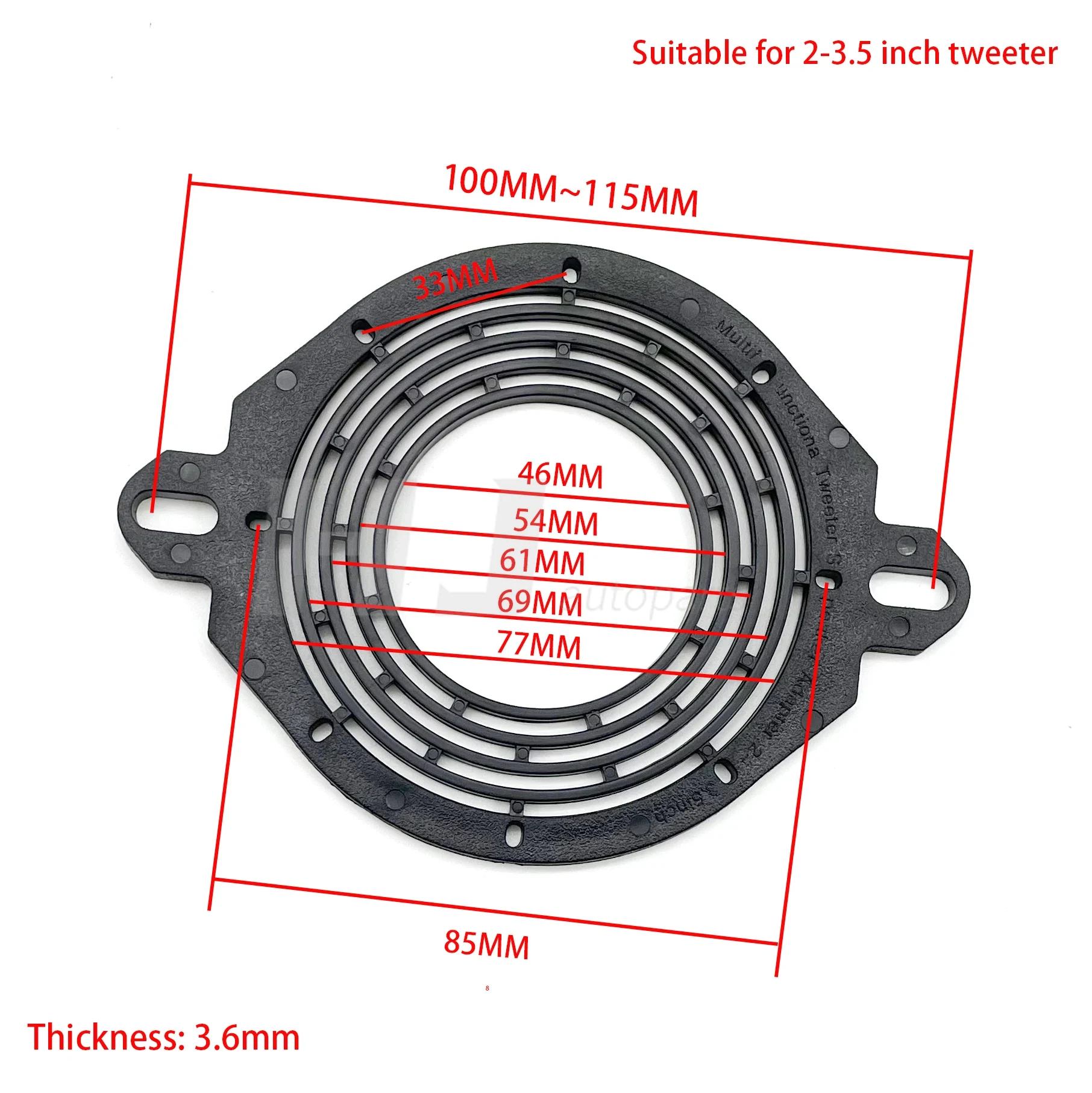 1pair Car Tweeter Midrange Speaker Mount Spacer Bracket Holder for Car Dashboard Multif Unctiona Adapter for 2-3.5 Inch Tweeter