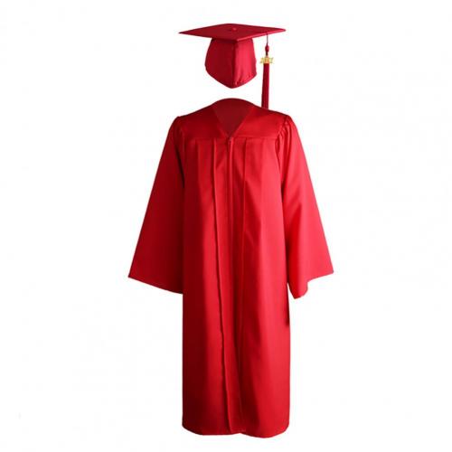 Unisex Adult Graduation Gown Robes Cap Clothing Set For High School University Academic Dress Collage Student Uniform: Red / XXL