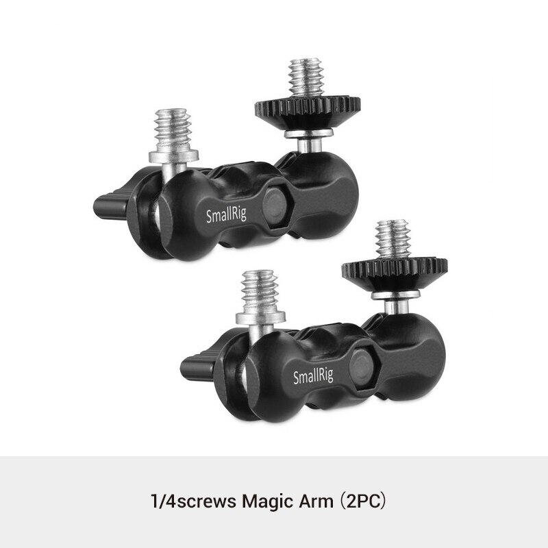 Smallrig universal magic arms com pequeno ballhead (pacote de 2 pces) para gaiola de câmera/placa superior/alça superior/monitor/luz de vídeo-2158: 2PCS