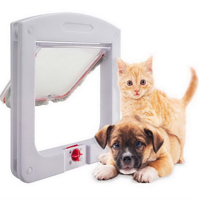 Puerta con solapa automática para mascotas, Kit de puerta de plástico  plegable para perros y gatos