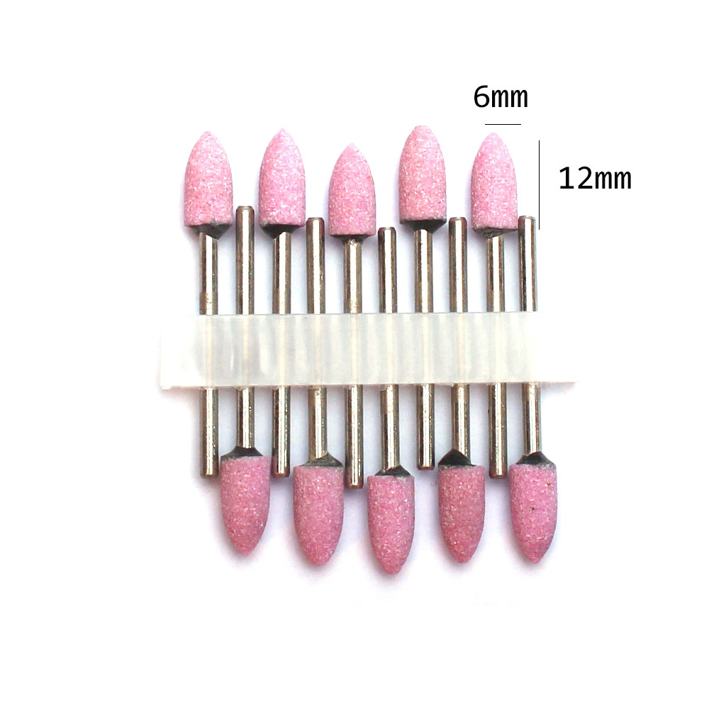 10pc Nail Drill Bits Set Ceramic Stone Manicure Drills Milling Cutters Cuticle Remover Files Electric Burr Tools: Ivory