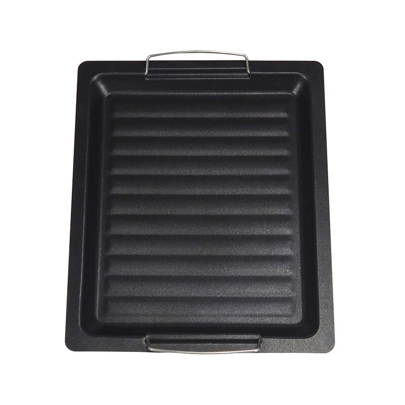 Non-stick tyk firkantet grillpande med to hjælperhåndtag til udendørs bbq  fk88: Default Title