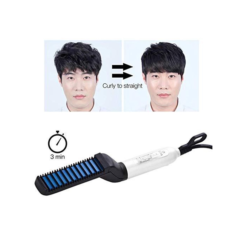 Updated Beard Straightener Man's Hair Flat Iron Fast Heated Straightening Comb Beard and Hair Show Cap Hair Styler For Male