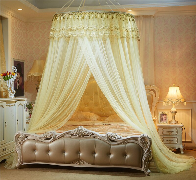 Wisząca kopuła luksusowa moskitiera pojedyncze drzwi w stylu księżniczki styl skandynawski elegancki baldachim robić łóżka zawieszona moskitiera: 02