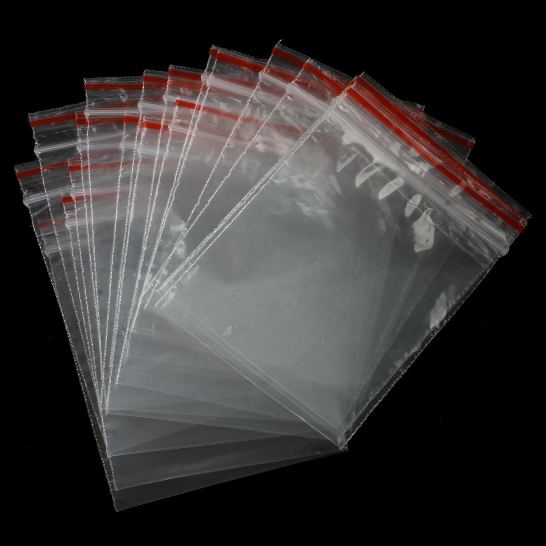 100 szt. Saszetka Pochette przezroczysta En Plastique Fermeture torba Pochon Pression 5X7cm
